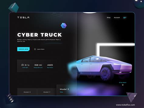 Cyber Truck Landing Page By Aman Verma For Nickelfox Uiux Design On