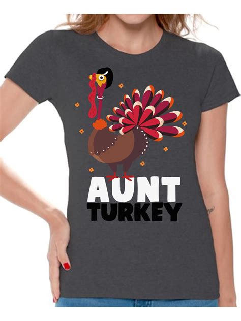 awkward styles thanksgiving t shirt aunt turkey shirts for women