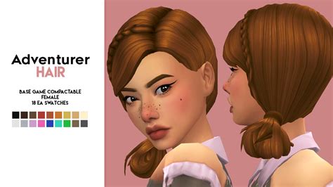 Sims 4 Maxis Match Cc Imvikai Adventurer Hair By Vikai 15k