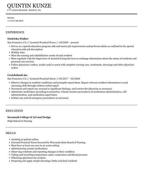 Licensed Practical Nurse Resume Samples Velvet Jobs