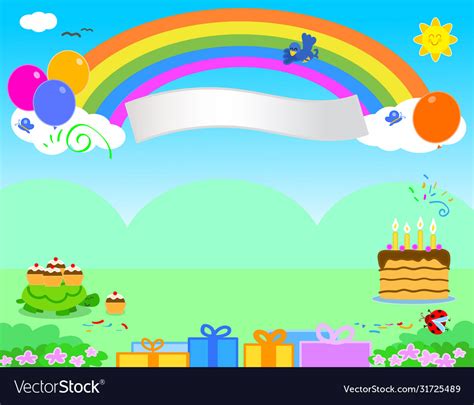 Cartoon Happy Birthday Background Royalty Free Vector Image