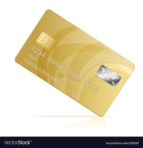 Gold Credit Card Isolated Royalty Free Vector Image