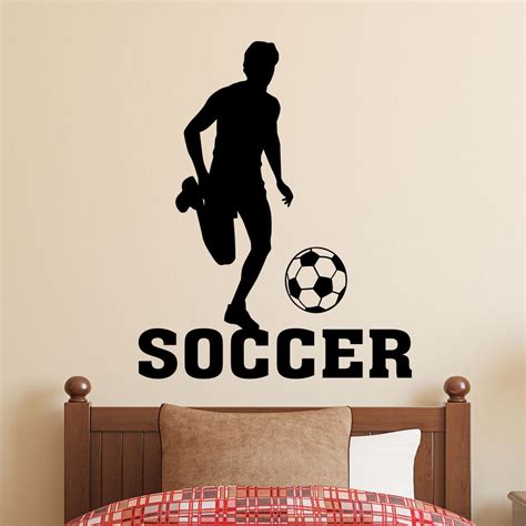 Soccer Player Silhouette Sports Decals Wall Lettering