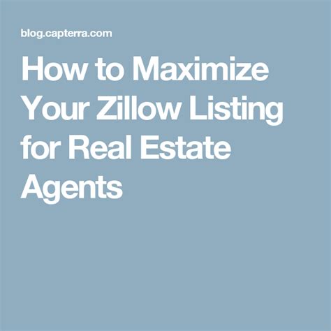 How To Maximize Your Zillow Listing For Real Estate Agents Real