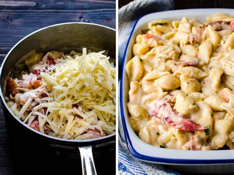 Cheesy Lobster Casserole With Shell Pasta Recipe Cheese Stuffed
