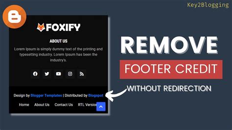 How To Remove Footer Credit Link From Blogger Templates Without