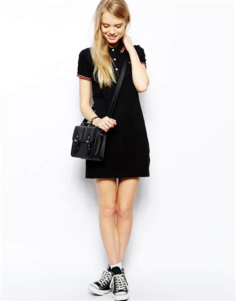 Fred Perry Polo Dress In Black Lyst