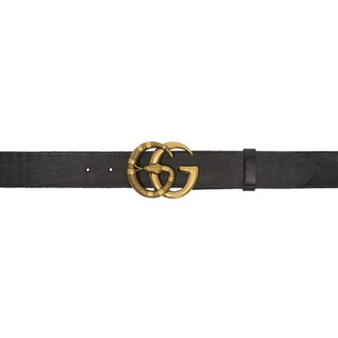 Gucci Leather Black Gg Snake Belt For Men Lyst Canada