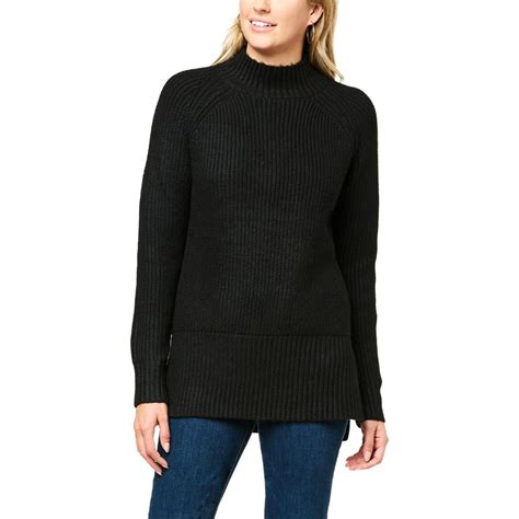 Nina Leonard Ribbed Mock Neck Sweater Tunic 20503235 Hsn