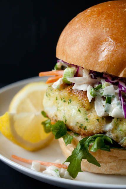 Lighter Fried Fish Sandwich With Creamy Coleslaw Recipe Fish