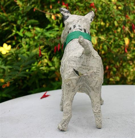 Papier Maché Bull Terrier With Soft Green Leather Collar and Etsy