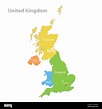 Mappa del Regno Unito, divisione amministrativa, separare le singole ...