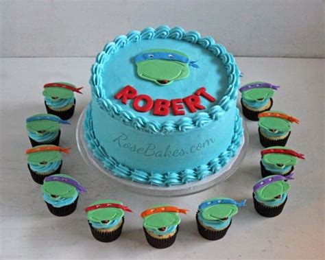 Teenage Mutant Ninja Turtles Cake And Cupcakes Rose Bakes