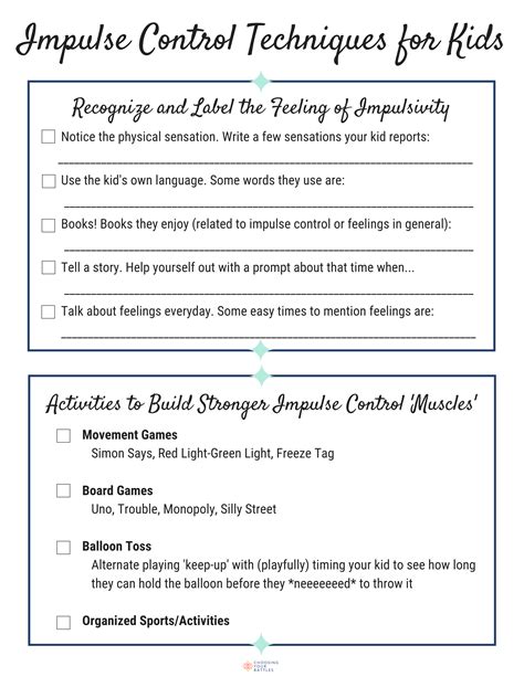 Free Printable Impulse Control Worksheets Printable