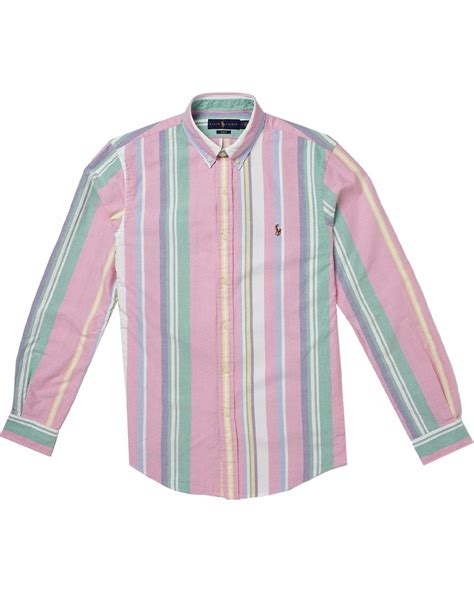 Polo Ralph Lauren Mens Multicoloured Striped Slim Fit Oxford Shirt