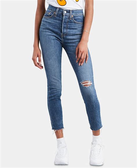 Levis Womens Ripped Skinny Wedgie Jeans And Reviews Women Macys