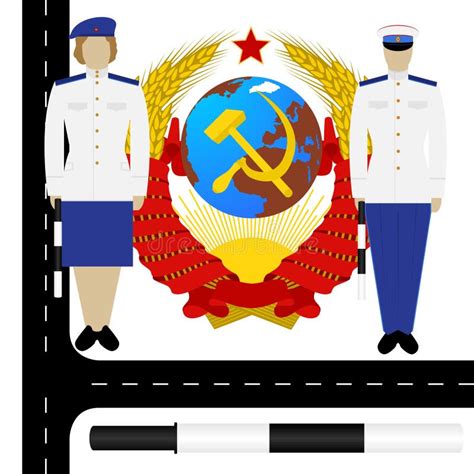 Verkeerspolitieagenten In Ussr Vector Illustratie Illustration Of Staaf Sovjet
