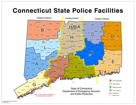 Connecticut State Police Troops And Districts
