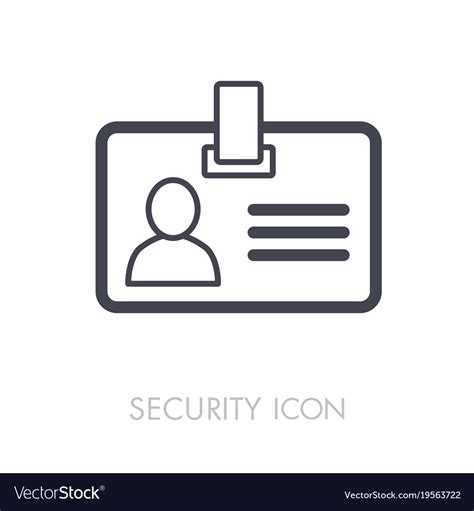 Id Badge Line Icon Identification Card Royalty Free Vector