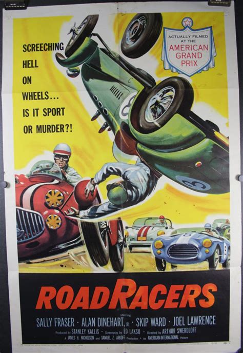 Road Racers Original Hot Rod Vintage Car Racing Movie Theater Poster For Sale Original
