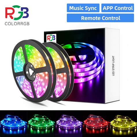 colorrgb led strip light app control rgb 5050 smd2835 flexible ribbon diy led light strip