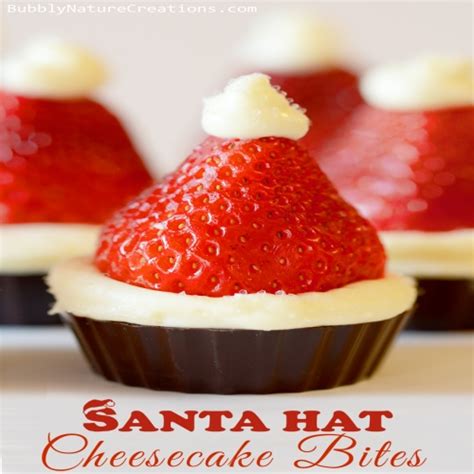 Santa Hat Cheesecake Bites No Bake