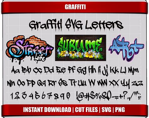 Buy Graffiti Font Svg Cut Files Letters Alphabet Digital Graffiti