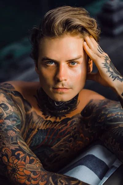 Handsome Man Tattoos Stock Photos Royalty Free Handsome Man Tattoos