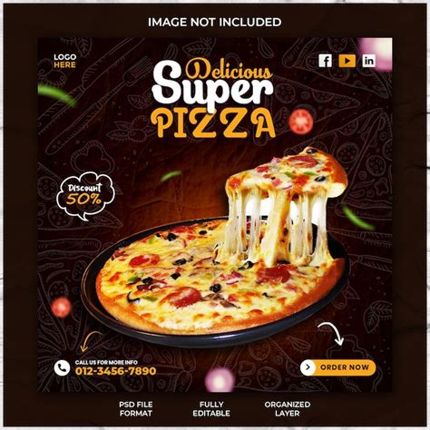 Premium Psd Super Delicious Pizza Promotion Social Media Instagram