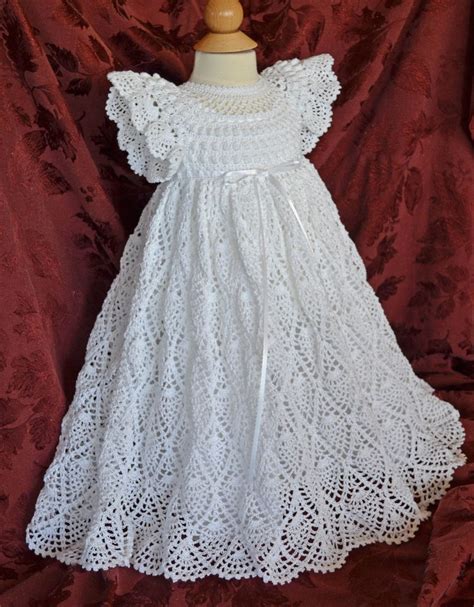 This Unique Christeningblessing Dress Is Crocheted With Crochet Baby