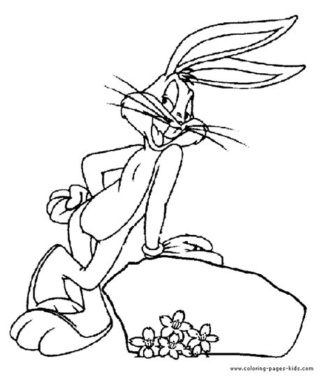 Bugs Bunny Color Page Coloring Pages For Kids Cartoon Characters