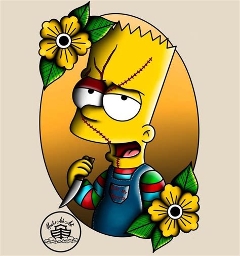 Noahs Ark Art🎨🖤 On Instagram 🔪 Bart Simpson X Chucky 🔪 Thesimpsons