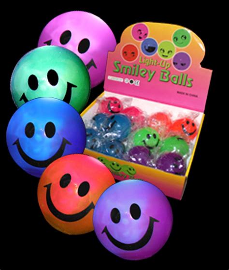 Fun Central R389 12 Pcs Assorted Led Smiley Face Bouncing Balls