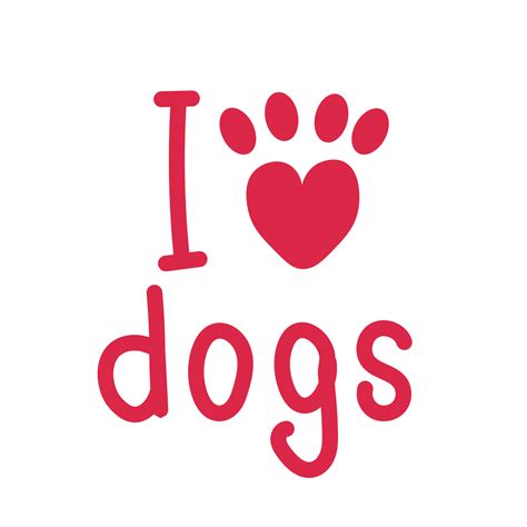 I Love Dogs Inscription With Paw Heart 17201481 Vector Art At Vecteezy