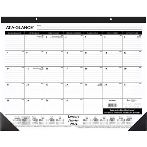 Monthly Desk Pad Calendar 2024