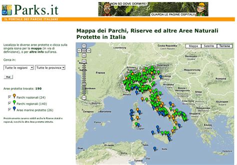 Nuova Mappa Interattiva Delle Aree Protette Su Parksit Federparchi