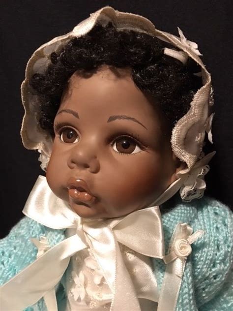 Rare 16 African American Porcelain Doll Christening Gown Ael 2002 382