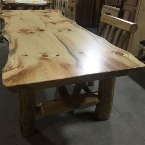 Does your dining room size work with the dimensions of your dining table and other furniture? Pine Log Dining Tables and Pine Slab Dining Tables