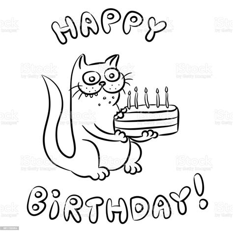Happy Birthday Cat Stock Illustration Download Image Now Animal