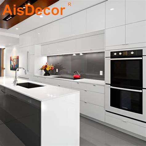 Modern White And Grey Lacquer Finish High Gloss Kitchen Cabinet China
