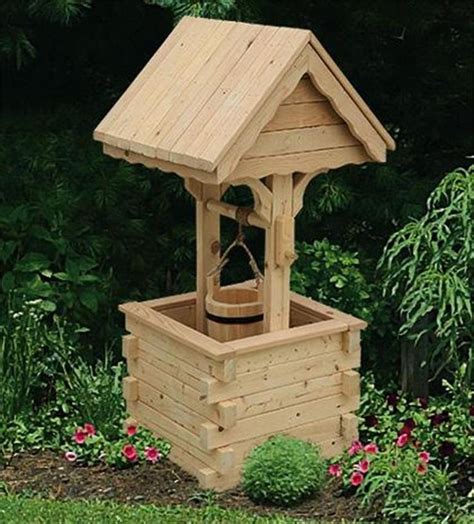 Amish Outdoor Wooden Wishing Well With Pine Roof Jumbo Amish Made