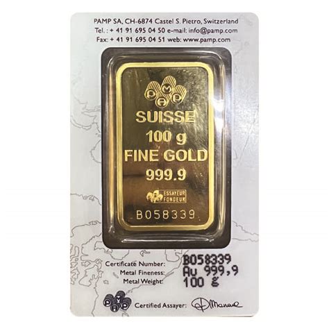 Pamp Suisse Lady Fortuna Gold Bar 100g Goldsilver Central Pte Ltd