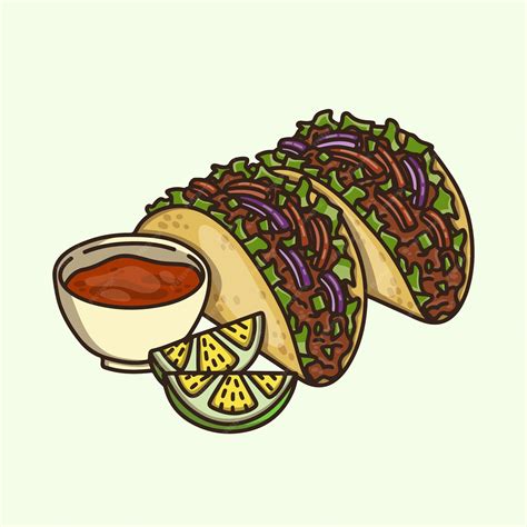 Premium Vector Illustration Of Delicious Mexican Beef Tacos With