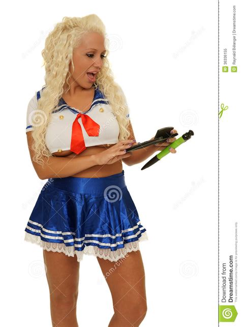 Sexy Frau Mit Taschenrechner Stockbild Bild Von Digital Kostüm 36336155