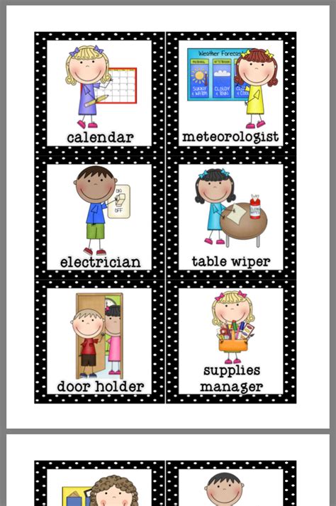 Classroom Template Free Printable Preschool Job Chart Pictures
