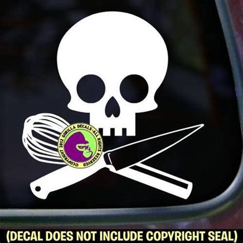 Skull Chef Tools Knife Cook Baker Decal Sticker Etsy In 2022 Vinyl