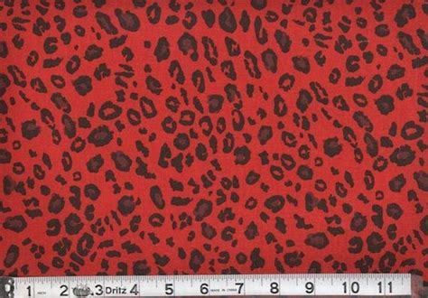 Red Leopard Print Fabric Sold By The Yard 100 Cotton Top