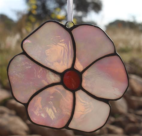 Big Pink Flower Pink Flowers Stained Glass Glass