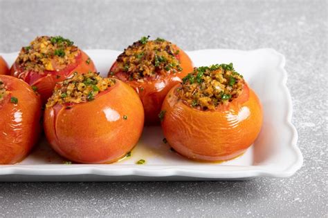 Nugget Markets Baked Almond Stuffed Tomatoes Recipe