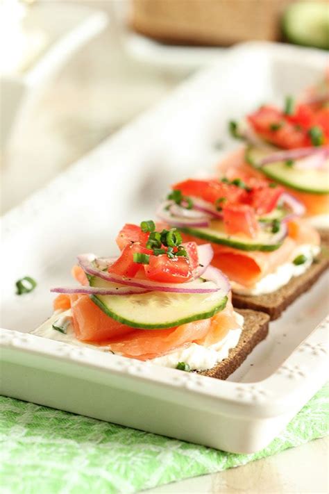 Place on a serving dish and garnish with capers and diced red onion. Smoked Salmon Canape - healthy and great appetizer for ...